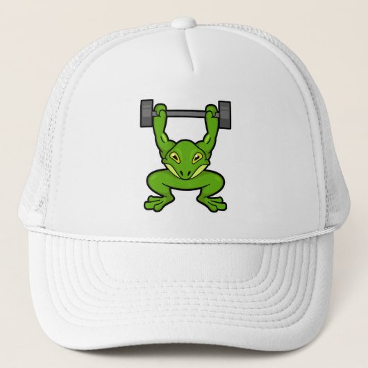 Casquette Grenouille à Bodybuilding avec Barbell (Devant)
