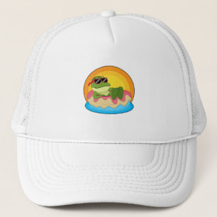 Casquette Grenouille à la natation avec lunettes de soleil