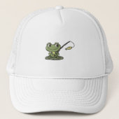 Casquette Grenouille à la pêche avec canne à pêche (Devant)