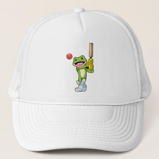 Casquette Grenouille au cricket avec chauve-souris de cricke (Devant)