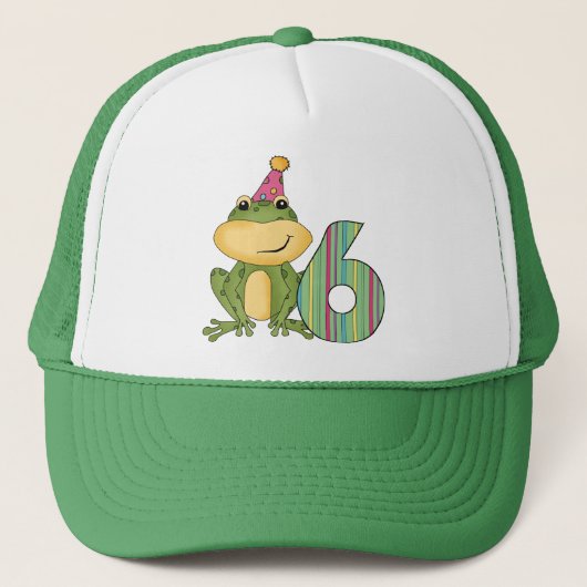 Casquette Grenouille de fête 6e anniversaire T-shirts et cad (Devant)