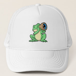 Casquette Grenouille en astronomie avec télescope