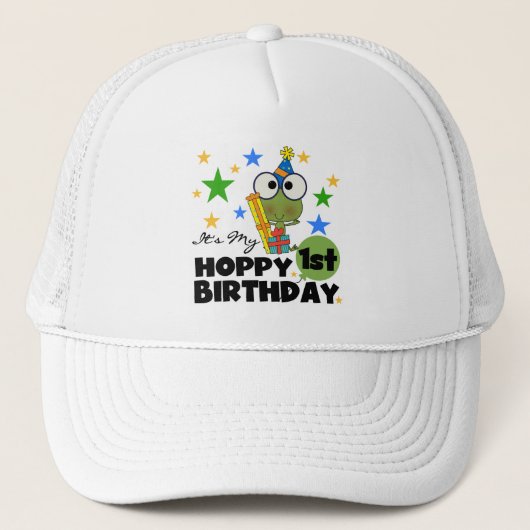 Casquette Grenouille Hoppy 1er Anniversaire T-shirts et cade (Devant)