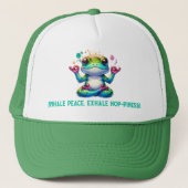Casquette Grenouille verte moderne Inhale Exhale | (Devant)