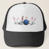Casquette Grève ! Boule de Bowling & Épingles : (Devant)