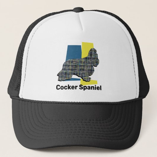 Casquette Grille de tricolore en silhouette de chien mignon (Devant)