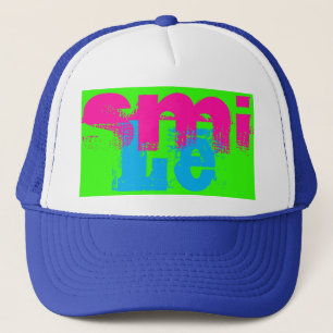 Casquette gris coloré mignon SMILE lettrage  