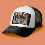 Casquette Gris noir 5 photo Collage avec texte<br><div class="desc">Vous pouvez utiliser des photos carrés ou selfies pour cette conception. Utilisez cinq photos carrés pour créer un cadeau unique et personnel. Si vous avez besoin d'ajuster les images,  cliquez sur l'outil personnaliser pour apporter des modifications.</div>
