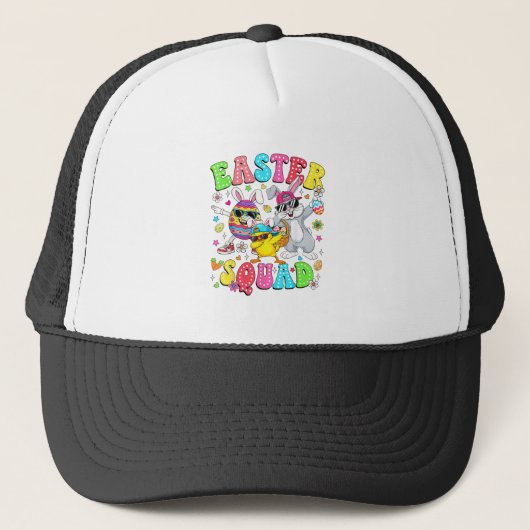 Casquette Groovy Funny Rabbit Egg Chick Easter Squad Day Men (Devant)