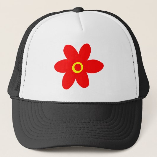 Casquette Grosse Fleur Rouge (Devant)