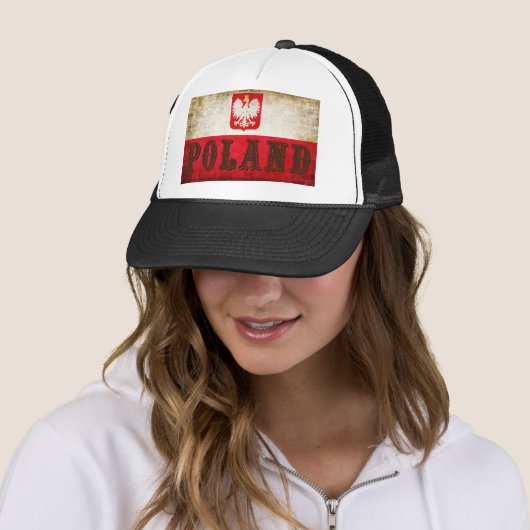 Casquette Grunge du drapeau polonais (En situation)