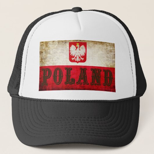 Casquette Grunge du drapeau polonais (Devant)