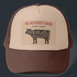 Casquette Guide des bouchers Coupes de boeuf<br><div class="desc">Le Guide du Boucher. Coupes de boeuf. Parfait pour le maître grill montrant toutes les coupes de boeuf d'une vache.</div>