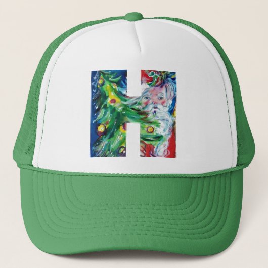 CASQUETTE H LETTER / SANTA WITH CHRISTMAS TREE MONOGRAM (Devant)