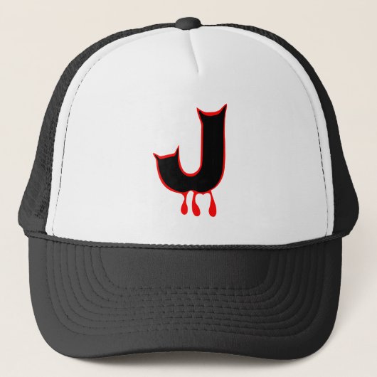 Casquette HA" ★ Bleeding Devil's Teeth-Initial J Trucker Hat (Devant)