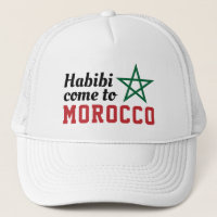 Habibi Venez Au Maroc Drapeau Rouge Vert Étoile