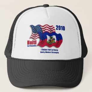 Casquette Haïtien et drapeaux de ondulation américains pou