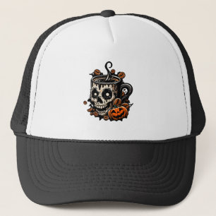 Casquette Halloween au café crâne