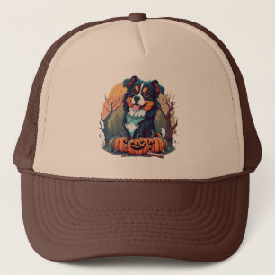 Casquette Halloween Automne Bernese Mountain Dog avec Citrou