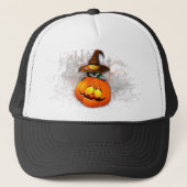 Casquette Halloween Cute Kitty Witch et ami Citrouille (Devant)