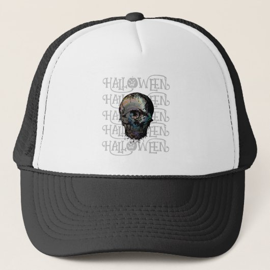 CASQUETTE HALLOWEEN HALLOWEEN SCARY SKULL (Devant)
