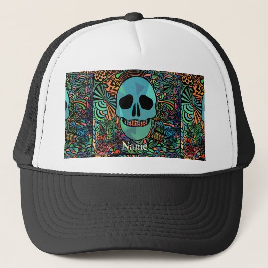 Casquette Halloween Hippie Skull Thunder_cove (Devant)