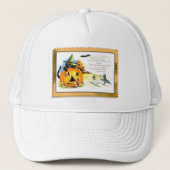 Casquette Halloween Kitty assis à Jack-o'-lantern (Devant)