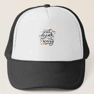 Casquette Halloween Mangez Buvez Et Soyez Effrayant Rétro Cl