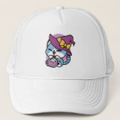 Casquette Halloween Tabby Cat – Witch Hat & Potion Art (Devant)