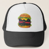 Casquette Hamburger de luxe double au fromage (Devant)
