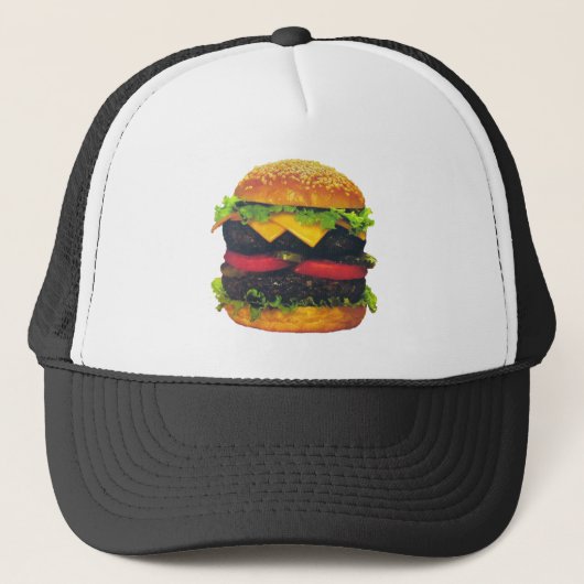 Casquette Hamburger de luxe double au fromage (Devant)