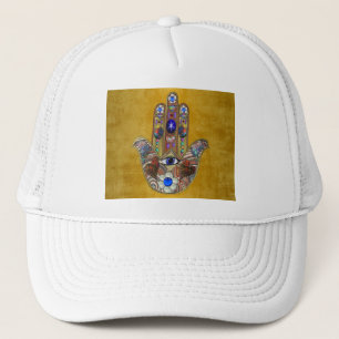 Casquette Hamsa Coeurs Fleurs Opal Art sur Or