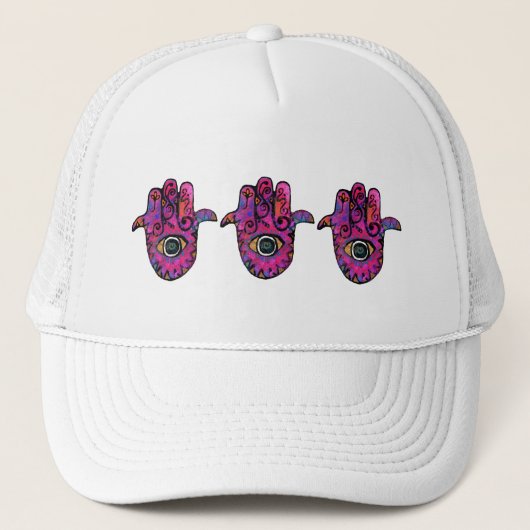 CASQUETTE ** HAMSA ROSES ** (Devant)