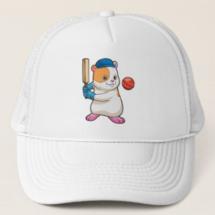 Casquette Hamster au cricket avec batte de cricket & Casquet