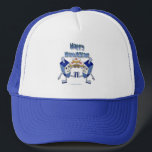 Casquette Hanoukka Dancing Dreidels et Jelly Doughnut<br><div class="desc">You are viewing The Lee Hiller Designs Collection of Home and Office Decor,  Apparel,  Toxiques and Collectibles. The Designs include Lee Hiller Photographie et Mixed Media Digital Art Collection. You can view her her Nature photographiy at at http://HikeOurPlanet.com/ and follow her hiking blog within Hot Springs National Park.</div>
