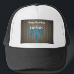 Casquette hanoukka noir heureux<br><div class="desc">"hanoukka heureuse noire",  "hanoukka menorah",  "hanoukka heureuse",  channuka,  channukah,  chanoukah,  chanoukka,  hannuka,  hannukah,  Hanoukka, </div>