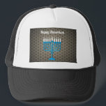 Casquette hanoukka noir heureux<br><div class="desc">"hanoukka heureuse noire",  "hanoukka menorah",  "hanoukka heureuse",  channuka,  channukah,  chanoukah,  chanoukka,  hannuka,  hannukah,  Hanoukka, </div>