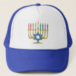 Casquette Hanoukka Rainbow Candles Gold Menorah<br><div class="desc">Vous regardez The Lee Hiller Designs Collection of Home and Office Decor, Apparel, Gifts and Objets de collection. Les designs incluent Lee Hiller Photography et Mixed Media Art numérique Collection. Vous pouvez voir sa photographie de Nature sur http://HikeOurPlanet.com/ et suivre son blog randonnée dans le Parc National des Sources Hot...</div>