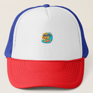 Casquette Happy Bitcoin Wearing Sunglasses Surfing a Blockch