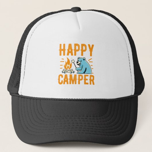Casquette Happy Camper Bear - Campi de Randonnée de vacances (Devant)