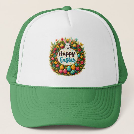 Casquette Happy Easter – Floral Spring Wreath boné (Devant)