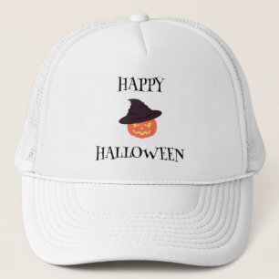 Casquette Happy Halloween Citrouille Trucker Hat - Orange Ja