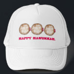 Casquette Happy Hanukkah Chanukah Jelly Donut Doughnut<br><div class="desc">Features an original illustration of a jelly doughnut topped with powdered sugar. Perfect for Hanukkah!

This Chanukah illustration is also available on other products. Don't see what you're looking for? Need help with customization? Contact Rebecca to have something designed just for you.</div>