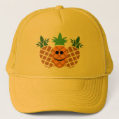 Casquette Happy Pineappy Design - Trucker Hat (Devant)