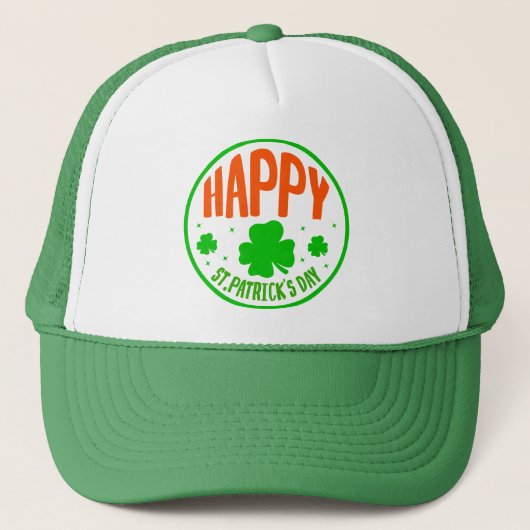 Casquette Happy St. Patrick's Day Circle Design-63501 (Devant)