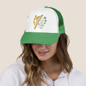 Casquette Harpe d'or St Patrick's Day et Shamrock (En situation)