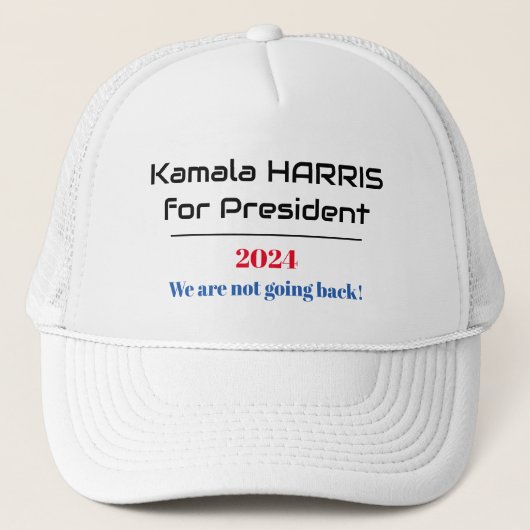 Casquette HARRIS pour le président 2024 Nous ne reviendrons  (Devant)