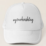 Casquette Hashtag # | Script minimaliste moderne médias soci<br><div class="desc">A simple, stylish bespoke custom hashtag design which can easily be personalized with your favorite hash used in your your twitter, Instagram, Facebook, Pinterest or your social media accounts. Make your own #hashtag go viral with this custom design ! #YourHashtag in script minimalist moderne handwritten typographiy ready for your custom...</div>