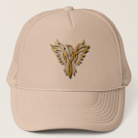 Casquette Hautement Golden Phoenix Gold Flames Avec Ombres (Devant)