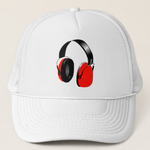 CASQUETTE HEADPHONES ROUGES POUR DJ MODERNE